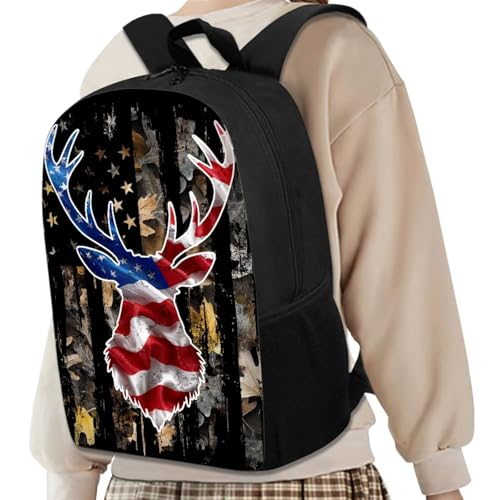 American Flag Backpack for School Boys Kids Bookbags with Lunch Box and Pencil Case Lightweight Elementary School Bags for Boys Casual Daypack 4 Pcs Primary Backpacks Set for Kids2