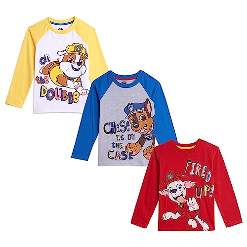 Nickelodeon Paw Patrol Rubble Marshall Chase 3 Pack T-Shirts Toddler to Little Kid