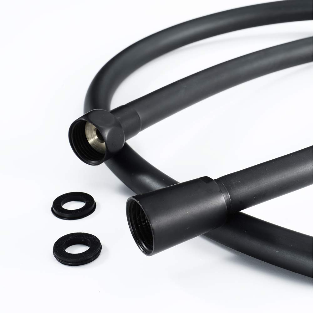 Soffione Doccia Nero Universale in Ottone per Vasca da Bagno, doccetta Portatile ad Alta Pressione, Funzione Singola, doccetta Portatile