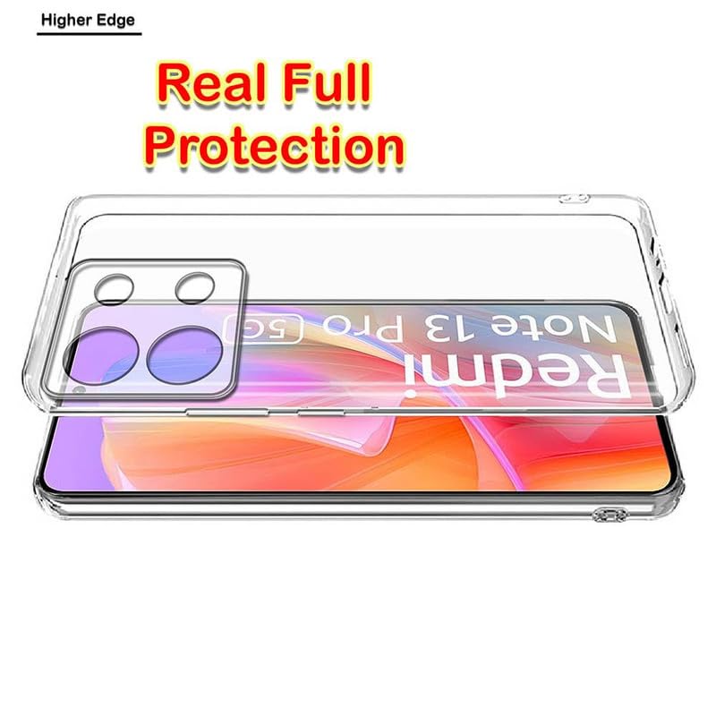 Image of Case Creation New Redmi Note 13 Pro Premium Imported 0.3mm Crystal Clear Totu Silicone Transparent Flexible Soft Corner Protection with TPU Slim Back Case Color Cover for Mi Note 13 Pro