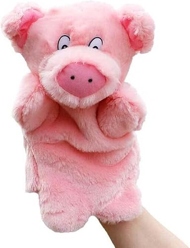 Miniatura 3 de Juguetes de peluche de animales de granja de marionetas de mano de cerdo para imaginativo juego de simulación narración de historias rosa
