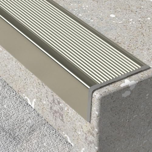 Aluminum Stair Nose Edging, 2" Wide L-Shaped Stair Edge Protector Self-Adhesive, Anti-Slip Step Trim, Customizable Threshold Strip 35in/90cm