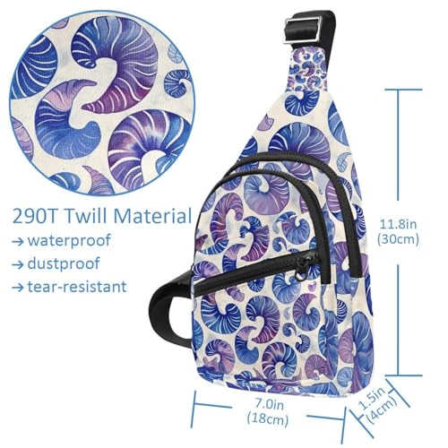 Mochila cruzada Morado Seashell con correa ajustable para evitar rebotes 4