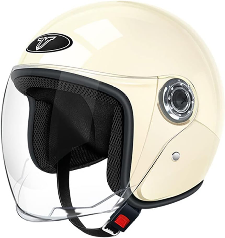 DOT Approved 3/4 Half Motorcycle Helmets Simplicity Open Face Motorbike Vespa Helmet for Adult Women and Men with Visor Goggles for Pilot Scooter Chopper Cruiser Helmet