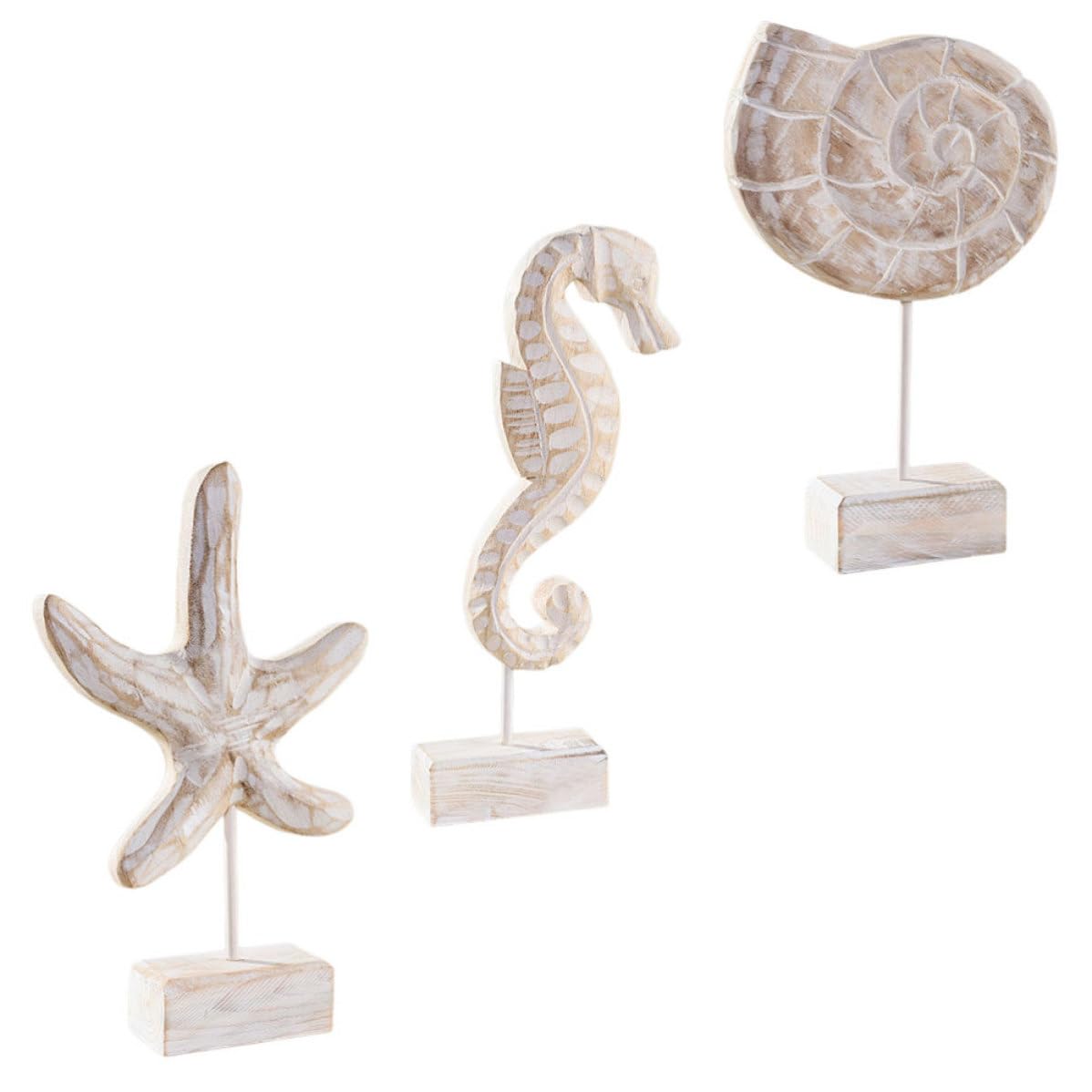 NUOBESTY Adorno de Escritorio Marino de Madera, Estilo Mediterráneo