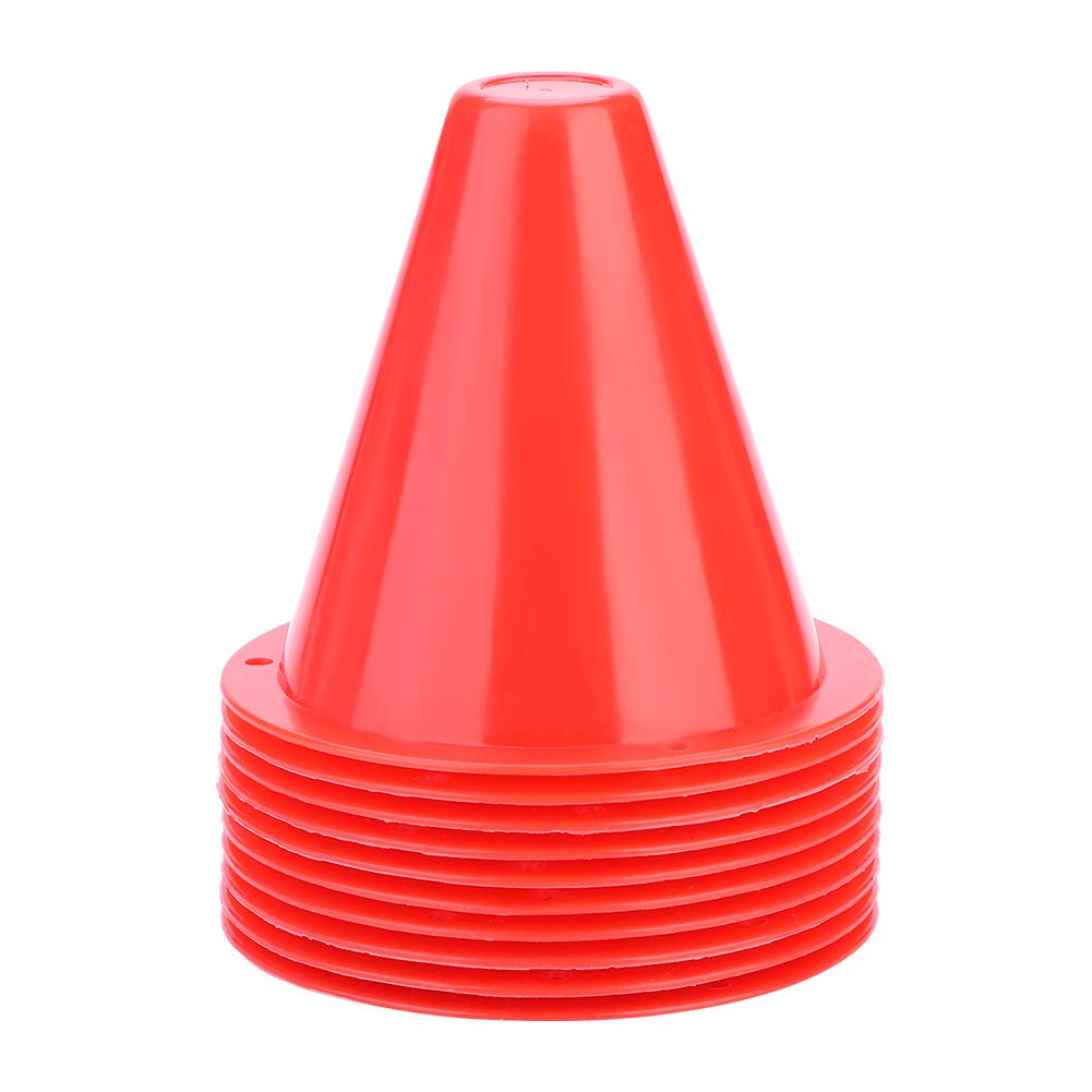 Keenso 10 Pezzi di marcatori di Calcio, Set di marcatori di Calcio(Rosso)