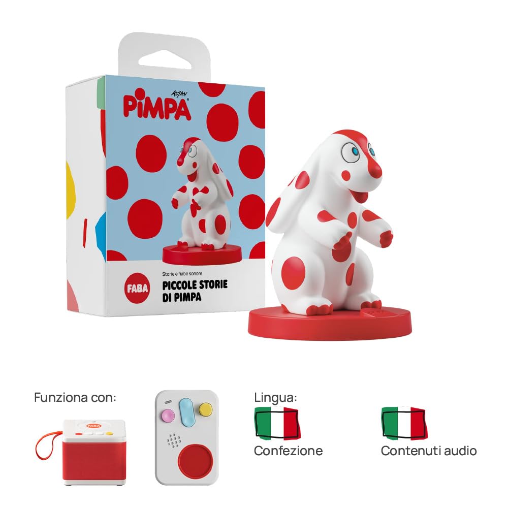 FABA Personaggio Sonoro - Piccole storie di Pimpa - Storie e fiabe sonore per bambini e bambine 1-3 anni - Ascoltabile con il Raccontastorie e FABA+, gioco educativo versione Italiana