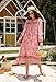 R.Vivimos Women's Long Sleeve Floral Print Retro V Neck Tassel Bohemian Midi Dresses (Small, LightPink#2)
