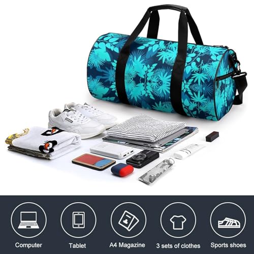 Hawaiian Palm Leaves Gym Bag Waterproof Sports Bags Lightweight Duffle Bag For Travel Sports Fitness Workout4