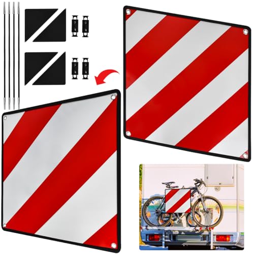 KYYGKY Placa v20 Homologada, Señal v20 de Aluminio para Italia/España, Placa Portabicicletas Reflectante, placa v20 Flexible Homologada para Portabicicletas Caravana Autocaravana 50 x 50cm