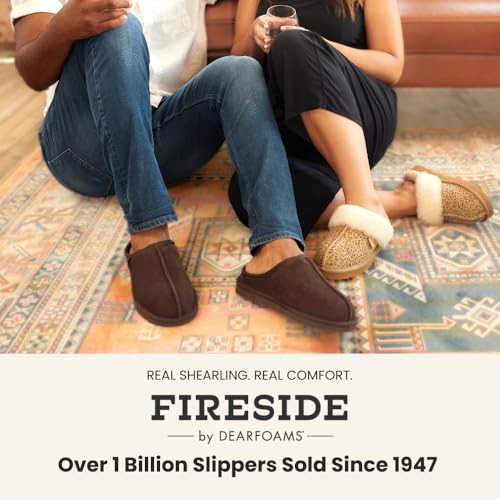 Image of Fireside by Dearfoams Men's Grafton Shearling Indoor /Outdoor Clog