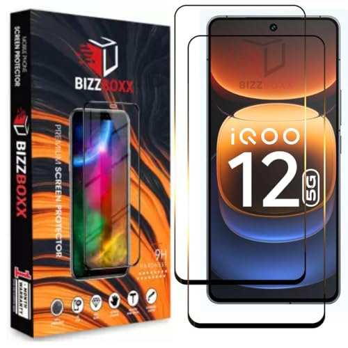 Image of Tempered Glass|Premium Screen Protector|Iqoo 12 5G|Iqoo Neo 9 Pro 5G Smartphone|Anti Static|Full Screen Coverage-Edge To Edge|9H Hardness|With Easy Installation Kit (Pack Of 2)