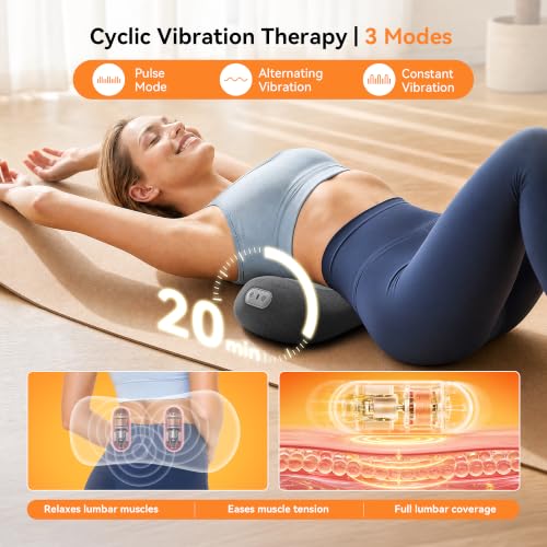 Yunari Cordless Triple Fusion Back Massager, Heated Lumbar Pillow (Gray) - image 5