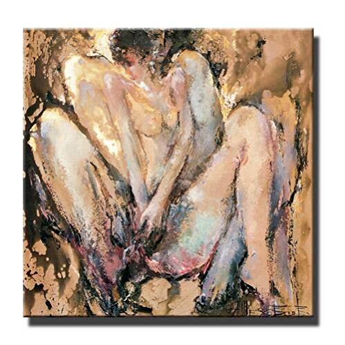 Peinture à l'huile grand format nu abstrait habiller un grand mur de salon vide