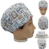 Gorro de Enfermería Cirujía Doctor Veterinaria Dentista Medica Cocina Gorro de tela para pelo Corto unisex Reutilizable Lavable Muy Duradero Tela de Algodón 100% respetuoso con el medio ambiente