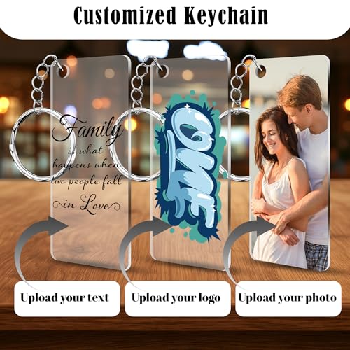 20 Personalized Acrylic Photo Keychains, Double-Sided Printing, Custom Keychains with Your Text Logo for Gifts - Image 4