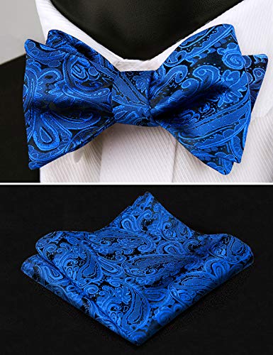 Image of Alizeal Mens Paisley Adjustable Bow Tie Set | Pre-tied Cummerbund Pocket Square Perfect for Weddings Business Formal Events