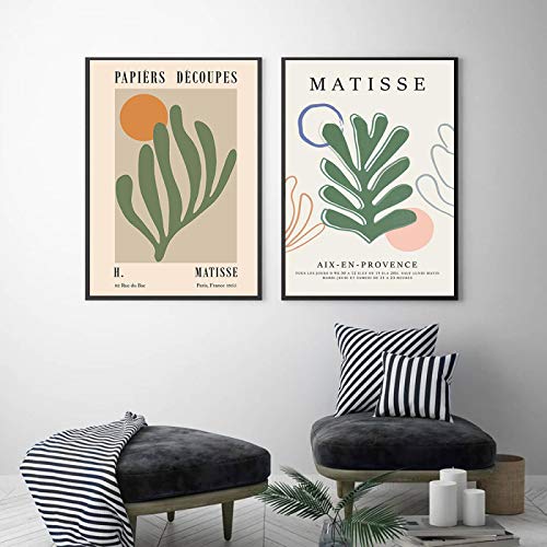 Matisse Peinture Feuilles Vertes Affiches Toile 70x100cm Grand Format Sans Cadre