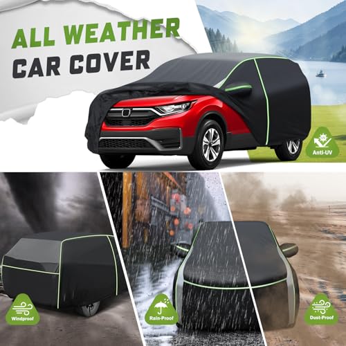 Image of Mixsuper Liner Car Cover for Honda CR-V 2007-2016 & 2017-2026, 7 Layers Waterproof All Weather Full Car Cover with Driver Side Zipper Door & Reflective Strips