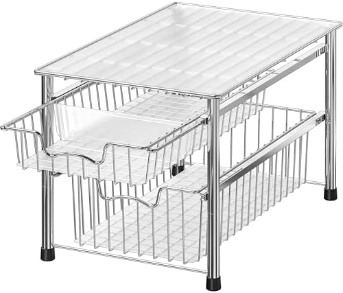 Simple Houseware Stackable 2 Tier Sliding Basket Organizer Drawer...