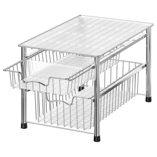 Simple Houseware 2-Tier Sliding Basket Organizer