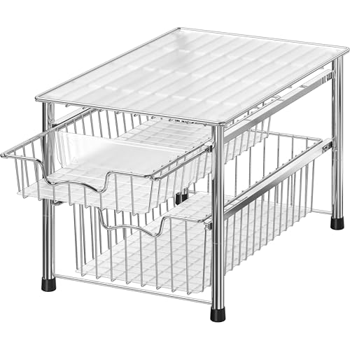 Simple Houseware Stackable 2 Tier Sliding Basket