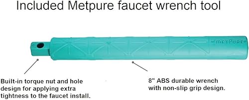 Miniatura 5 de Metpure Osmosis inversa Agua potable sin espacio de aire Sistema de filtración de grifo RO Caño dispensador de agua (gris pólvora) con llave de