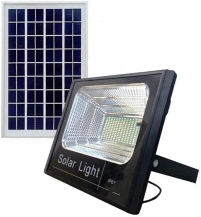Faro Solare LED 500W da Esterno con Sensore Crepuscolare – Proiettore Solare Impermeabile IP65, Luce Potente per Giardino, Cortile e Garage