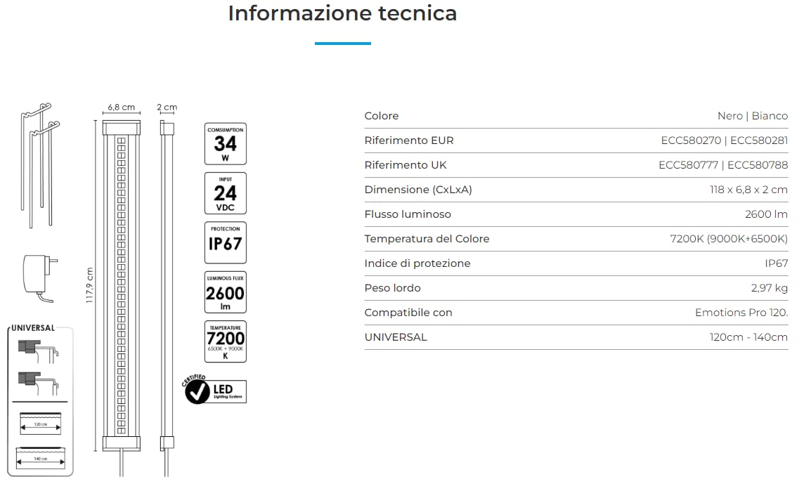 Ciano Aquarium Grupo LED EM 120 BLACK_ED2023