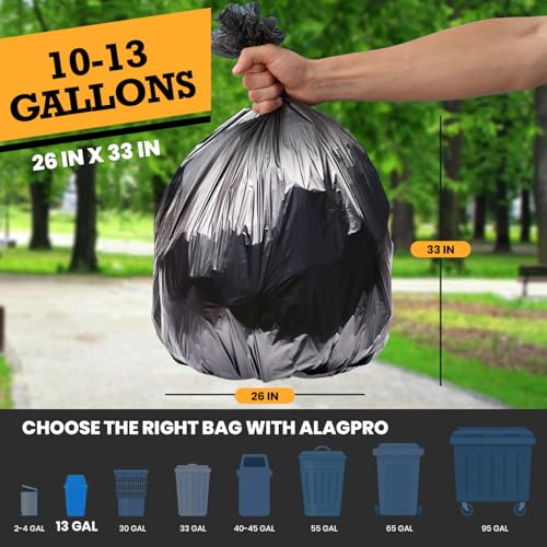 Image of ALAGPRO 50 Premium Dog Waste Station Can Liners -1 Roll of 50 bags - Standard Size 26 inch W x 33 inch L (10-13 gallons) - Heavy Duty Pet Poop Trash Can Bags, 40% Thicker than Competitors Bags (1.1 mil)