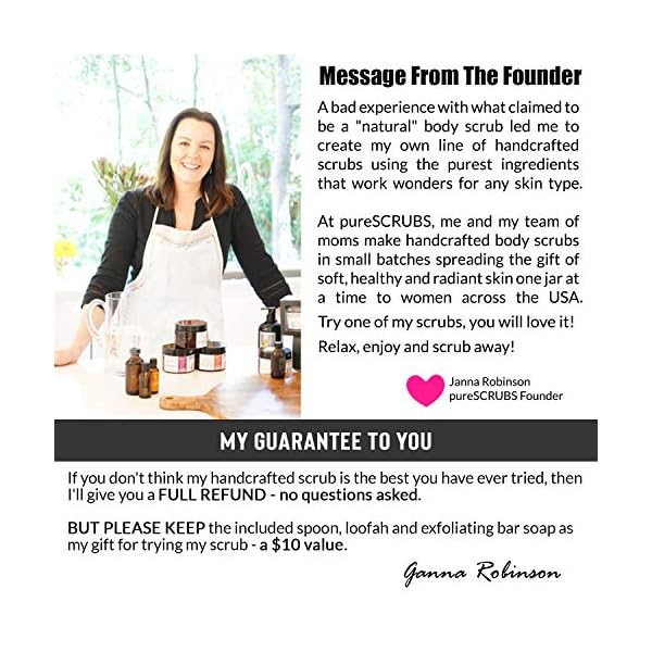 pureSCRUBS Premium Unscented Body Scrub Set - Large 16oz Dead Sea Salt Body Scrub With Infused Essential Oils & Nutrients, Includes Wooden Spoon, Loofah & Oatmeal Exfoliating Bar Soap