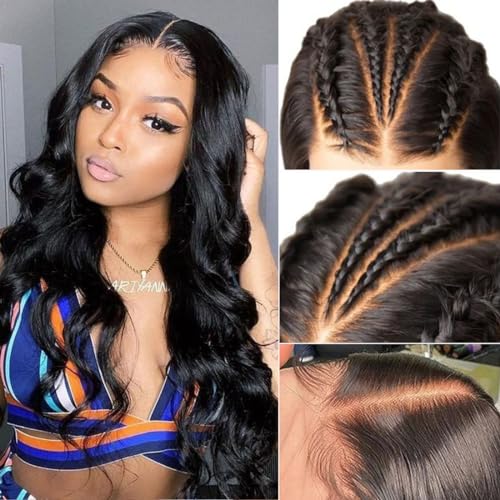 Pre Bleached Knots Body Wave Lace Front Wigs Human