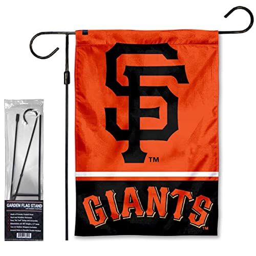 Drapeau de jardin Giants WinCraft résistant aux UV avec mât en acier noir