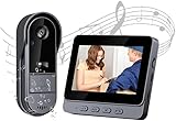 Zeerkeer Sonnette Vidéo sans Fil avec Caméra, Visiophone sans Fil Extérieur Étanche IP65,2.4GHz Connectée Écran 4.3