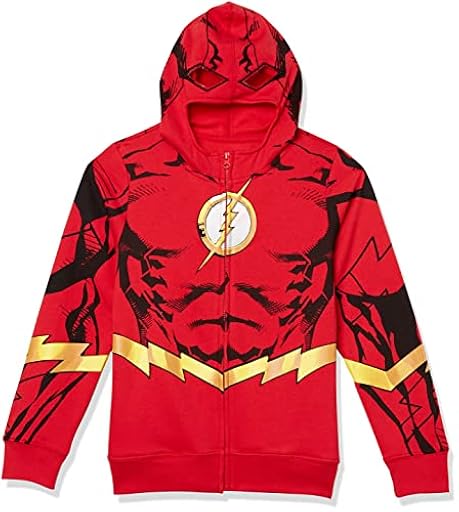 DC Comics The Flash Cosplay - Sudadera con Capucha con Cierre y Capa - DC - Niños 4-20 Sudadera con Capucha para Niños, Rojo -, 5-6 | Ya disponible en tu tienda friki favorita! En mundofriki.es!
