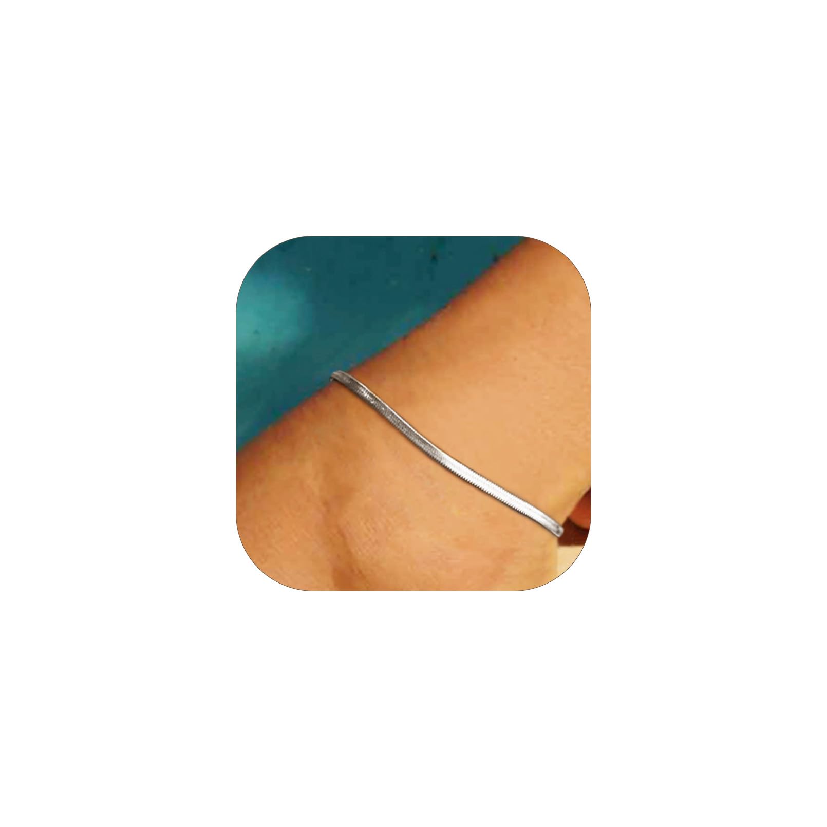 FOCALOOK 14K Gold Plated Anklets for Women, Plus Size Anklet Bracelet Chain