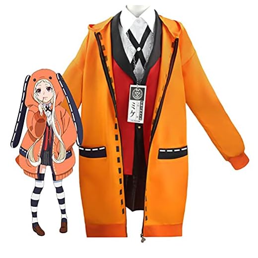 YIPUTONG Yomoduki Runa uniform anime Kakegurui Yomotsuki Runa Cosplay kostym, Yomoduki Runa cos-kläder komplett set med kaninjacka, skolflicka uniform set