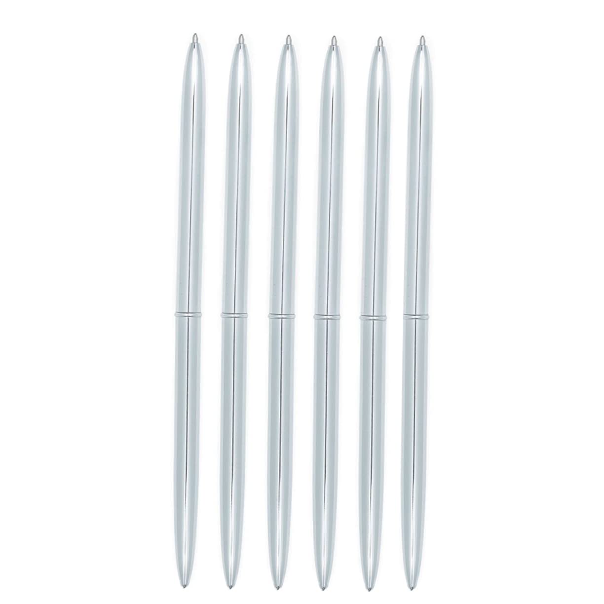 SHINEOFI 12pezzi Penna Sfera Metallo Con Doppia Testa Rotante Di Penne Leggere Metallo Con Inchiostro Blu Per Scuola e Ufficio Argento