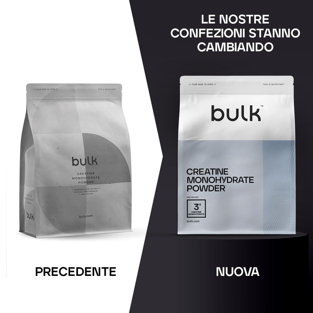 Bulk Creatina Monoidrato Polvere 500 g | 147 porzioni | Creatina micronizzata pura | Vaniglia | Vegano e Halal | Ideale per fitness, allenamento e palestra | Si scioglie facilmente