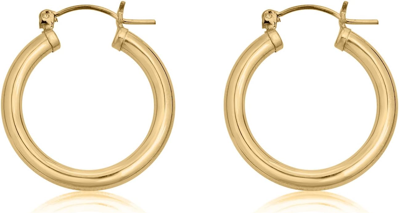 AVORA 14K Yellow Gold-Filled 3MM Thick Hoop Earrings