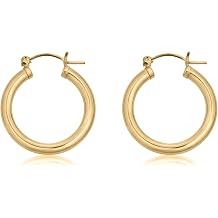 AVORA 14K Yellow Gold-Filled 3MM Thick Hoop Earrings