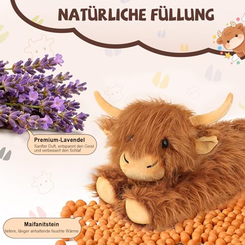 Peluche vache écossaise LSMN marron douce pour enfant - 5