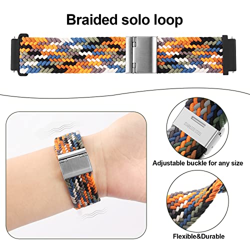 Image of XMUXI 20mm Braided Watch Straps Compatible with Samsung Galaxy Watch 6 Classic Strap 43mm 47mm /Galaxy Watch 7 6 5 4 Nylon Solo Loop Replacement Watch Band for Amazfit GTS 4 (No Watch)
