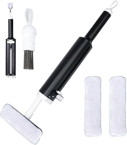 Miniatura 1 de Mini trapeador, mopa portátil pequeña para encimera, con escobilla de goma, para limpieza de encimera, limpieza de cocina y baño, con 2 paños de