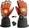 LRaLChL Heated Gloves, 5V 5000mAh Rechargeable Heated Gloves for Men Women, Waterproof & Upgrade Non-Slip Electric Heating Glove for Motorcycling, Hunting, Skiing, Outdoor Work(L)