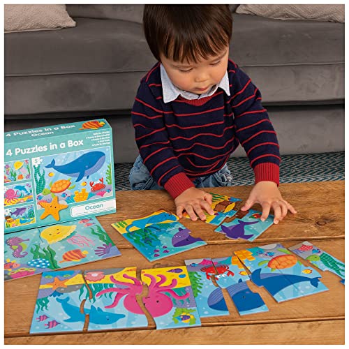 Galt, 4 Puzzles in a Box - Ocean, Jigsaw Puzzles for Kids 4,6,8 and 12 piece puzzles, Ages 18 months Plus - Image 2