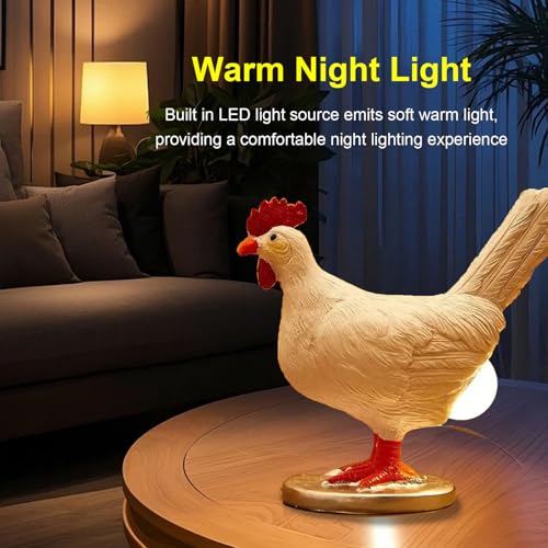 Lámpara de mesa huevo de pollo LED 3D Resina miniatura 2