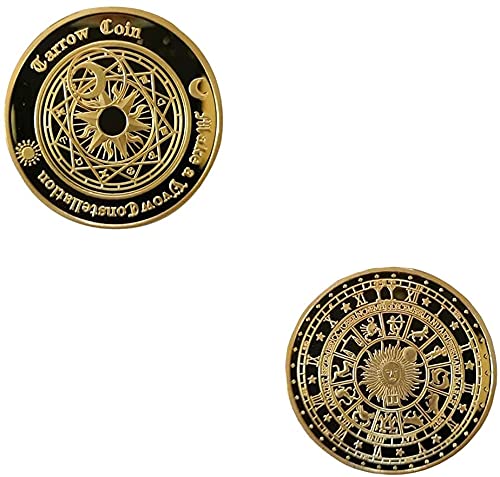 VOVCIG Yes No Challenge Tarot Coin Set - Sun Moon Divination and Yes No Coins (2Pcs)