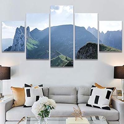 SIGNWIN 5 Panel Canvas Wall Art Modern Art...