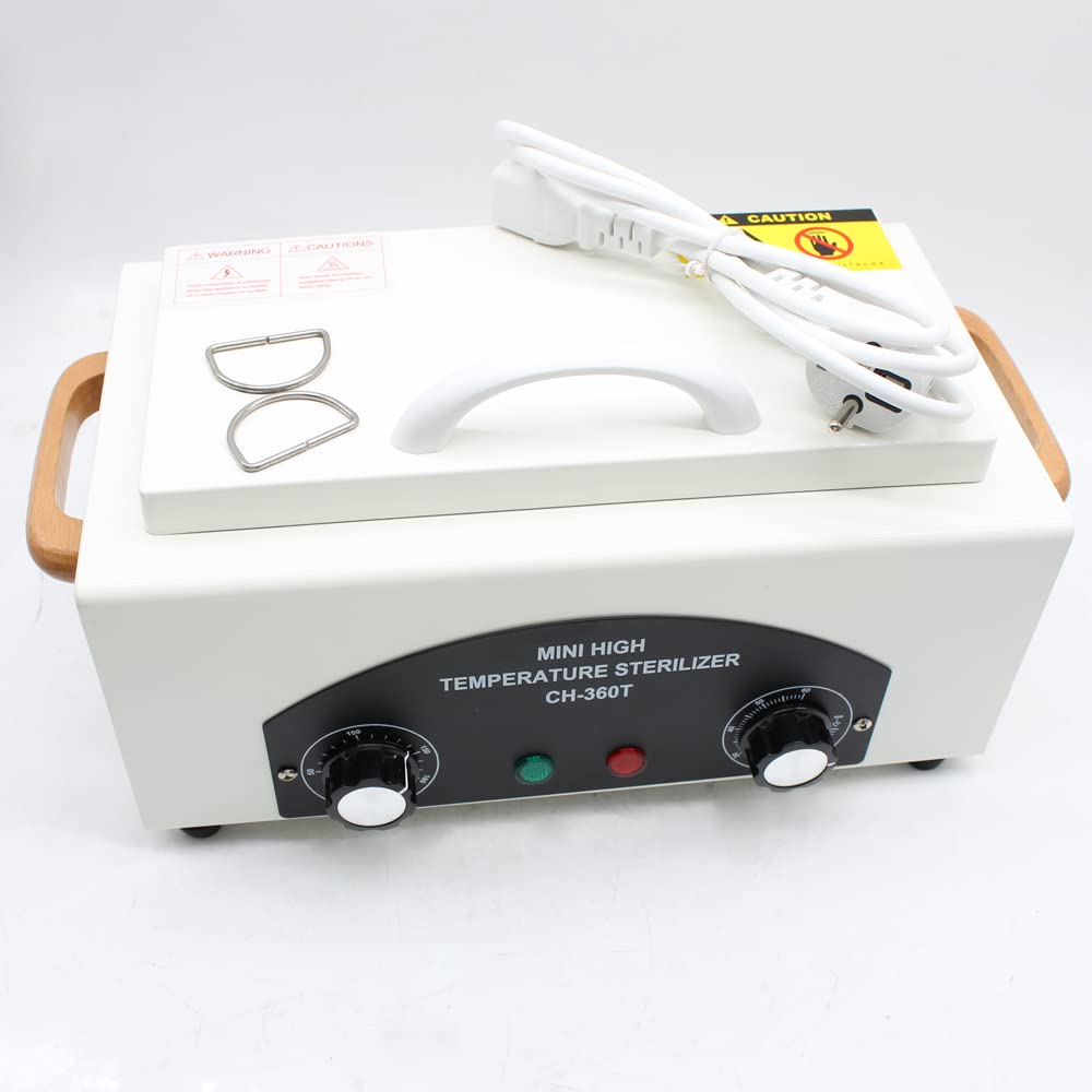 Esterilizador de aire caliente para uñas, 300 W, dispositivo desinfectante con temporizador de control para dispositivos médicos (1,9 L)